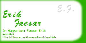 erik facsar business card